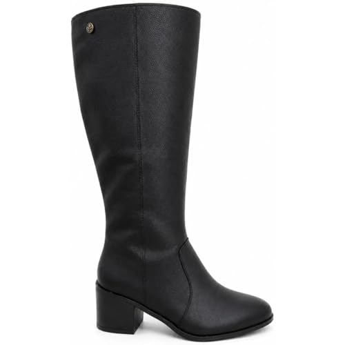 Bota Feminina Cravo e Canela Tumbled Em Couro - Preta