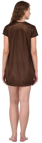 Image of Solid Satin 5 Piece Nightwear /Nighty Set | Attractive & Stylish | (1 Robe,1 Top & Shorts, 1 Bra and Panty Set) for Women