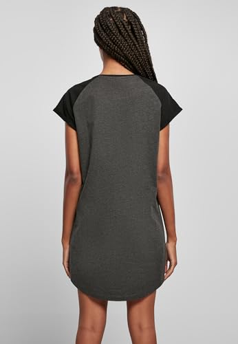 Urban Classics Ladies’ Contrast Raglan Tee Dress Donna Miniabito Nero/Grigio L - 8