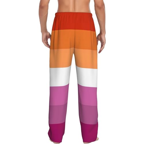 Lesbian Pride Flag Men's Pajama Pants Sleepwear Bottom Long Sleeve Sleep & Lounge Pants With Pocket3