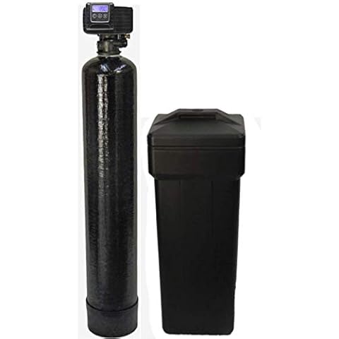 Fleck 5600sxt On Demand Water Softener with Resin Made in USA/Canada, 40,000 Grains, Black Cover