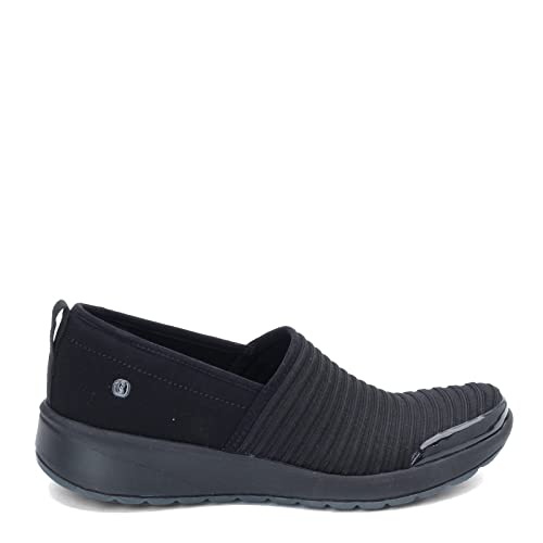 Bzees Women's Glee Sneaker, black ribber knit, 5 M US3