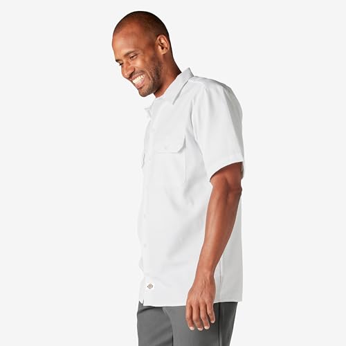 Image of Dickies Men's Short Sleeve Work Shirt - Durable Twill Button Down Shirts for Men, Lightweight Uniform for Daily Wear