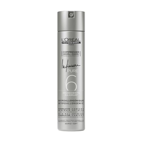 L'OREAL PROFESSIONNEL - Laque Infinium Pure - Fixation Souple & Tenue Longue Durée - Formule Légère 6 Ingrédients, Sans Parfum & Hypoallergénique -...
