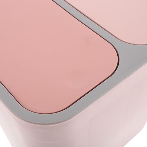 Caneca de basura rosa con doble tapa para cocina y baño miniatura 3