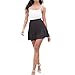 Girstunm Women's Pleated Skirt Mini Skater Basic Skirts High Waist School Girls Uniform Short Cheerleader Skirt Black M