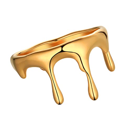 Bague en acier inoxydable plaqué or 18 carats femme bijou minimaliste sans pierre