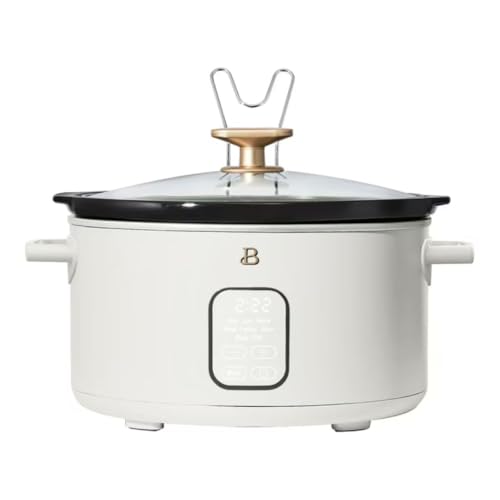 6‑Quart Programmable Slow Cooker with 5 Presets, Keep‑Warm, Touch Display & Dishwasher‑Safe Pot by Drew Barrimoree. White