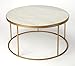 HomeRoots Multi-Color Iron, Marble White Marble Coffee Table