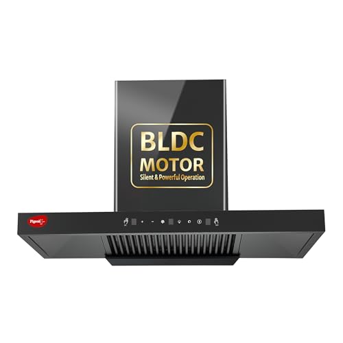 Image of Pigeon Atmos 90 cm BLDC T Shape Kitchen Chimney 1500 m3 /hr | Filterless Autoclean Kitchen Chimney | 12 Years Motor and 2 Years Comprehensive Warranty |Black | 9 Speed Touch Control + Motion Sensor