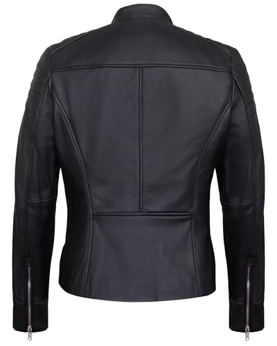 Real Leather Jacket Women - Cafe Racer Style Motorcycle Leather Jackets For Womens4