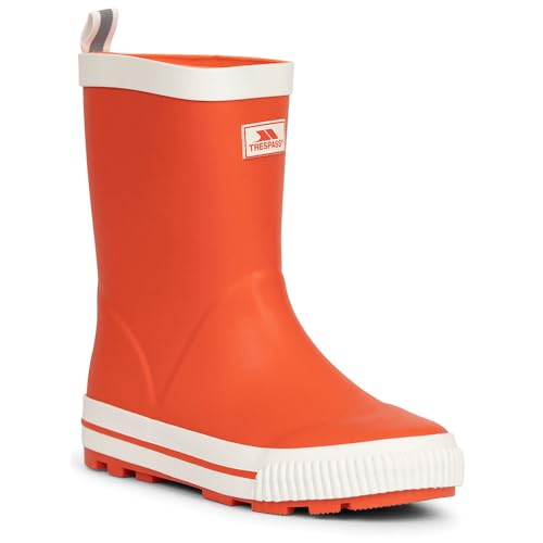 Trespass Botas de lluvia unisex para niños con suela de agarre, ranúnculo, rojo (poppy red), 34 EU