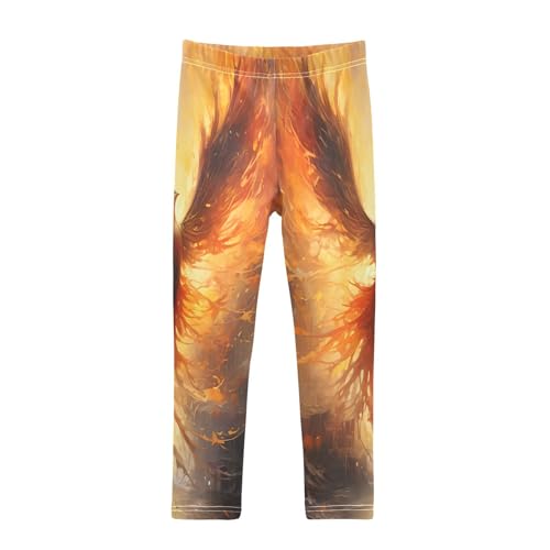Toddler Girls Leggings Printed Yoga Pants Leggings Fire Bird for Kids