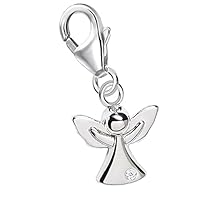 Goldene Hufeisen mini klein Schutzengel Karabiner Charm Anhänger für Bettelarmband aus 925 Sterling-Silber mit Zirkonia
