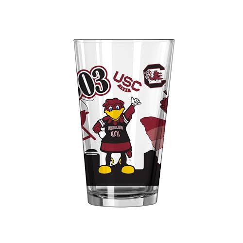 Image of Logo Brands NCAA 16 oz Pint Glass - Durable Glass With Bold Team Color- Chip-Resistant Rim Drinkware For Fans, Tailgates, Home Bars & Everyday Use