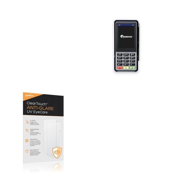 BoxWave Screen Protector Compatible With Epos Link Card Reader - ClearTouch Anti-Glare Anti-UV EyeCare (2-Pack), Filters out Harmful Blue Light Reduce Fatigue