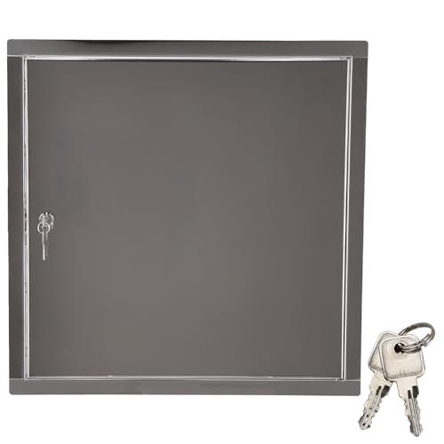 KOTARBAU® Puerta de inspección, 50 x 50 cm, Acero inoxidable, Panel de acceso, Compuerta de fácil acceso, Puerta de revisión, Trampilla para pared o techo, Plateada, Cerradura con llave