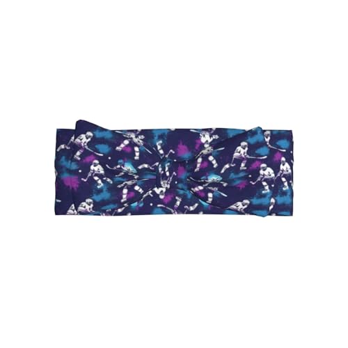Hockey Player Print Baby Girl Bows Headbands Baby Girls Newborn Headbands Infant Toddlers 0-6 Months