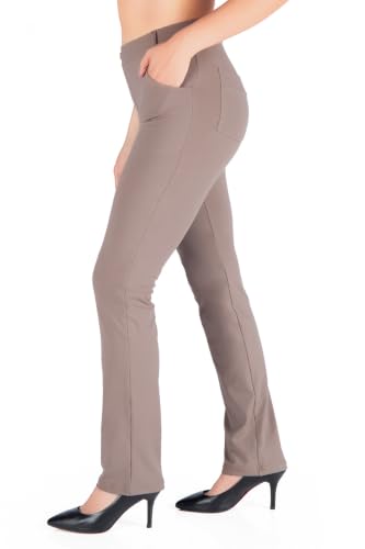 Image of Yogipace Women's Straight Leg Yoga Dress Pants for Work, 27 inch-37 inch Inseams