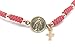 SIFRIMANIA Red String Macrame Adjustable Handmade Bracelet with Gold Filled Beads and Miraculous Virgin Charm for Women and Girls (Miraculous Image)