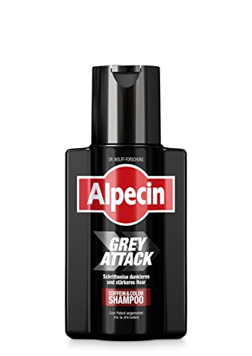 Alpecin Grey Attack Caffeine & Color Shampoo - 1 x 200 ml - Gradvis mörkare hår | Naturlig...