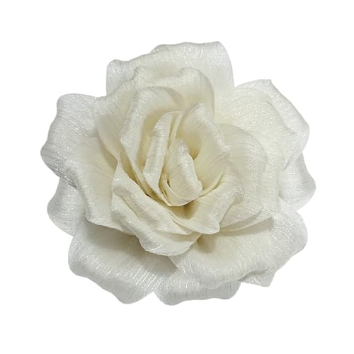 Image of Flash Camellia Flower Brooch Pin for Women Men Elegant Texture Fabric Dahlia Rose Floral Brooches Lapel Pins Dainty Wedding Holiday Party Costume Dress Accessories Jewelry