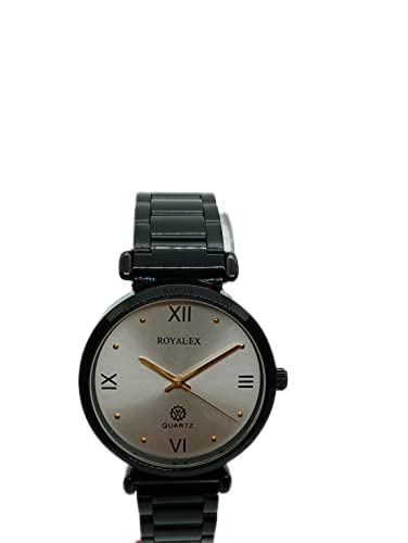 Royalex Ladies Watch Silver Dial Black Case and Black Chain/Quartz Analog Display Watch/Scratch and Water Resistant/Great Gift Idea for Women (B09PYG33PZ) Amazon Price History, Amazon Price Tracker