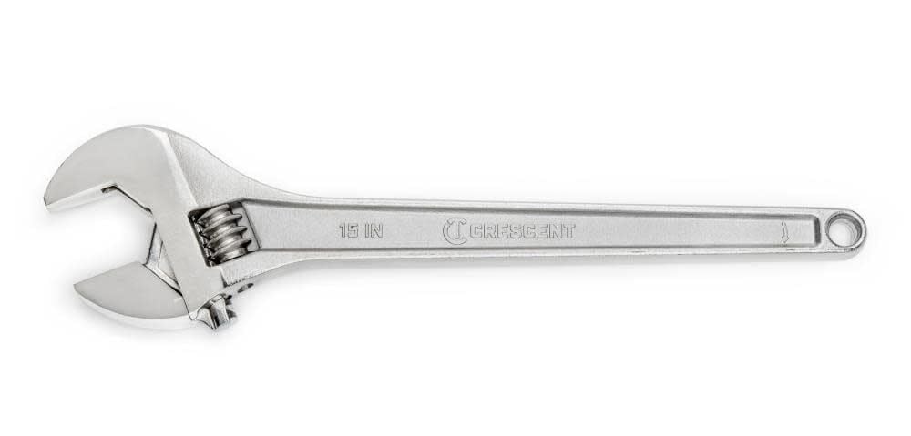 ADJUSTABLE WRENCH 15" CHROME CARDED SENSORMATIC