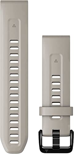 Garmin QuickFit Watch Bands (20mm), suitable for selected fēnix-, epix-, Descent-, D2-, Instinct- and Approach series smartwatches, Original accessory, Silicone, Light Sand