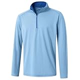 M MAELREG Golf Quarter Zip Pullover Men Dry Fit 3/4 Zip Lightweight Mock Neck Sweatshirts for Men