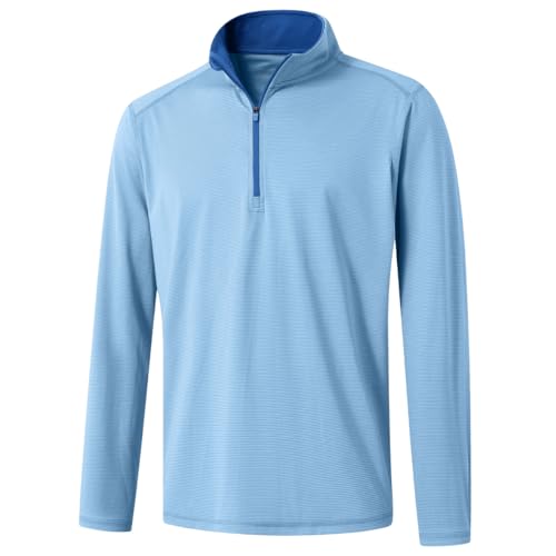 M MAELREG Golf Quarter Zip Pullover Men Dry Fit 3/4 Zip Lightweight Mock Neck Sweatshirts for Men