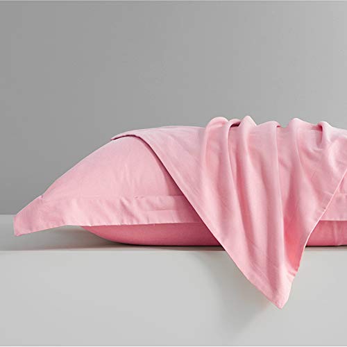 FLXXIE Microfiber Standard Pillow Shams Set of 2, Fade, Wrinkle and Shrinkage Resistant Soft Pillow Covers with Envelope Closure Euro Sham Covers (Pink, 20x26 Inches)