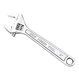 Amazon Basics - Llave ajustable con escala en pulgadas / métrica, cromada, 8 pulgadas (200 mm)