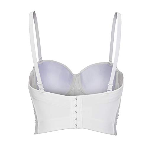 VEENDEO Women's Strap Beads Bustier Corset Crop Top Club Party Bra2