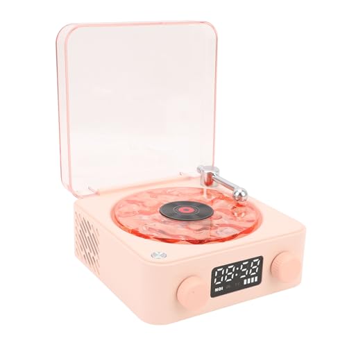 Haut-parleur pour tourne-disque vintage rose idéal pour décorer une chambre cocooning