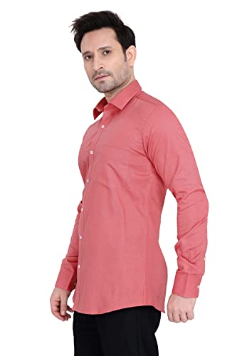 Image of Faubourg Cotton Blend 5377-5382 Men's Solid Plain Full Long Sleeve Slim Fit Formal Shirt