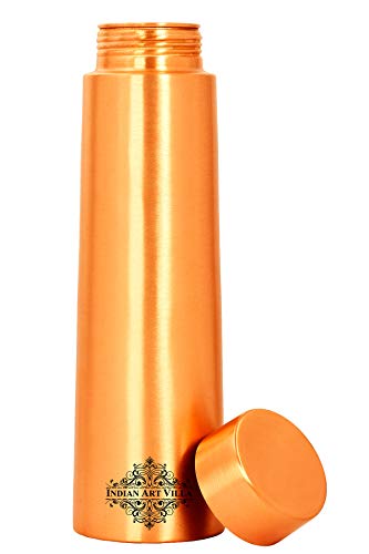 Image of Indian Art Villa Pyramid Design Lacquer Coated Copper Bottle, Drinkware & Tableware, Ayurveda Yoga, 800 ML