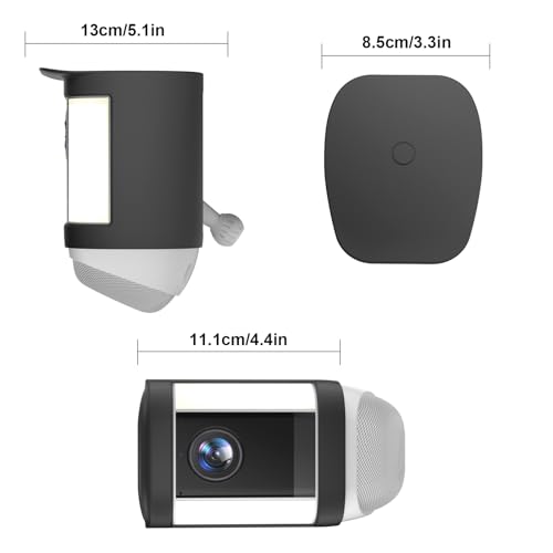 OWOKISO Protective Case for R ing Spotlight Cam Plus (Battery), Silicone Skin Cover for Spotlight Cam Plus Camera (Battery), Protection from Sun/Rain/Dust,1-Pack, Black, Camera Not Included - Thumbnail 4