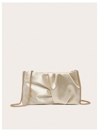Image of GORGLITTER Women's Evening Bag Birthday Wedding Party Prom Handbag Small Dressy Formal Purse Pleated Satin Clutch