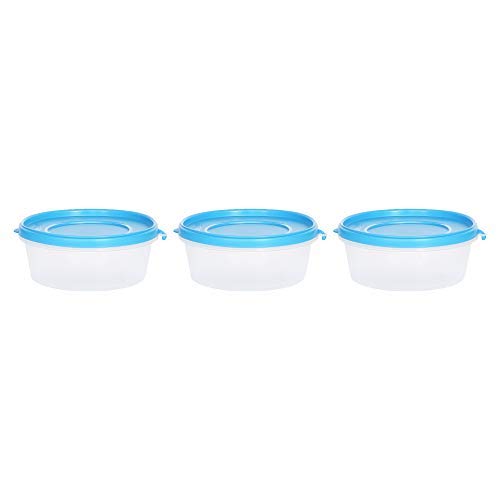 Image of Cutting EDGE Nesterware 500ml Round Stackable Food Container (Set of 3,) | BPA-free plastic, stackable design, leak-proof, kitchen storage, pantry, fridge, meal prep, reusable, travel use