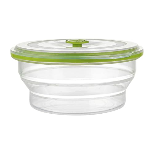 Restaurantware-Fresh Hero 30.6 Ounce Storage Containers, 1 Durable Airtight Food Containers - Microwavable, Freezable, Green Silicone, Collapsible, Dishwashable, With Vented Lids