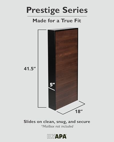 image for Ilyapa Modern Mailbox Post for Outside, 41x18x5 inch Wood Look Metal M