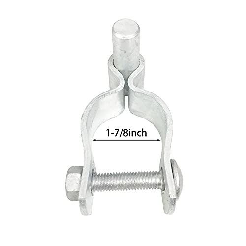 2 Pack Chain Link Fence Gate Post Hinge - Use For Outside Diameter Post/Pipe - Galvanized Chain Link Post Gate Hinge - Nut/Bolt Included (1-7/8 Inch) #TOP3