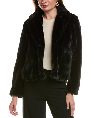 Anne Klein Faux Fur Cropped Notch Collar Jacket at Amazon Women's
