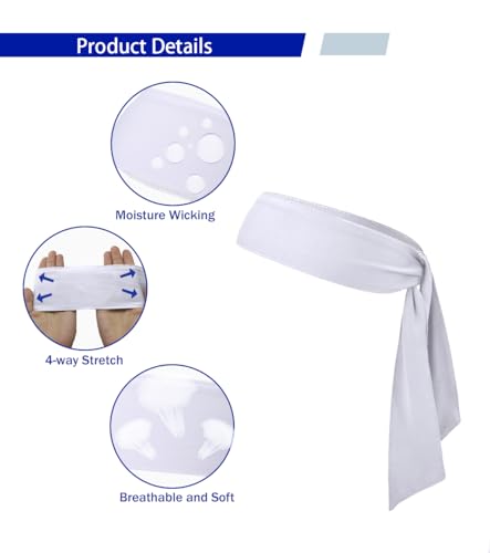 Image of Sport Tie Headbands Tennis Head Tie for Men Women Sports Fans Ninja Soccer Basketball Teams Head Ties Halloween