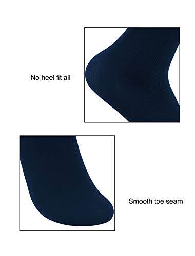 Image of uxcell Women Elastic Selvedge Cuffs Sheer Nylon Crew Socks 2 Pairs