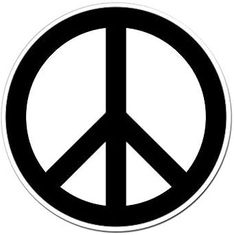Peace Sign Black - Vinyl Sticker Waterproof Decal
