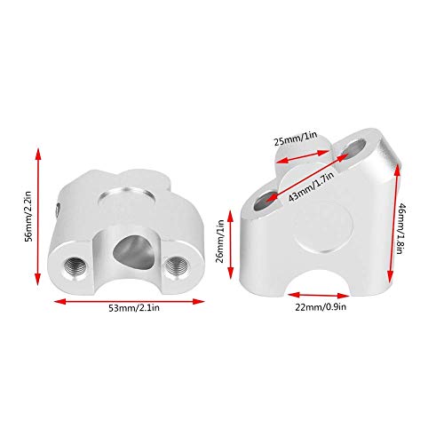 Aramox Rehausse de guidon, moto universelle pour guidon de guidon de moto de 22 mm Adaptateur de fixation arrière pour guidon (,chrome) - Image 3