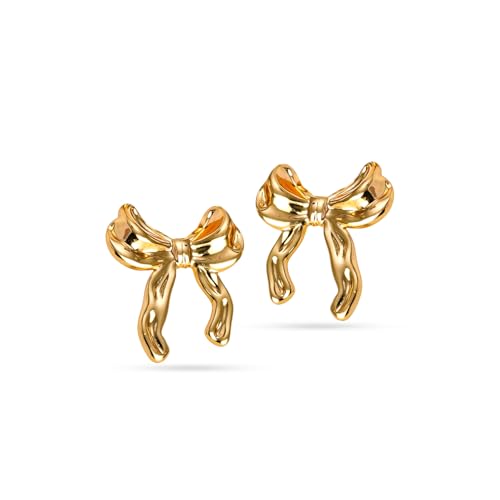 Image of Rubans Demi Fine Stainless Steel Stud Earrings Daily Gift for Women & Girls