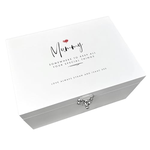 Personalised "Any Name/Message" Red Heart White Wooden Keeps